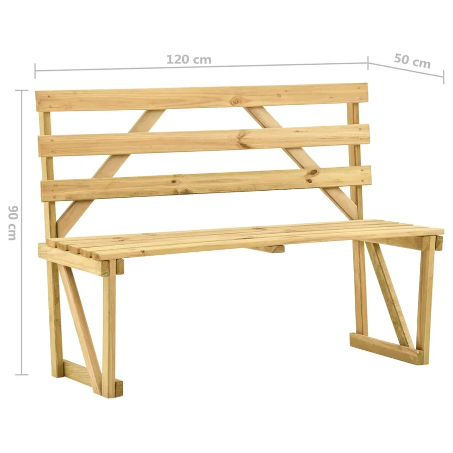 Banc de jardin 120 cm Bois de pin imprégné - 7