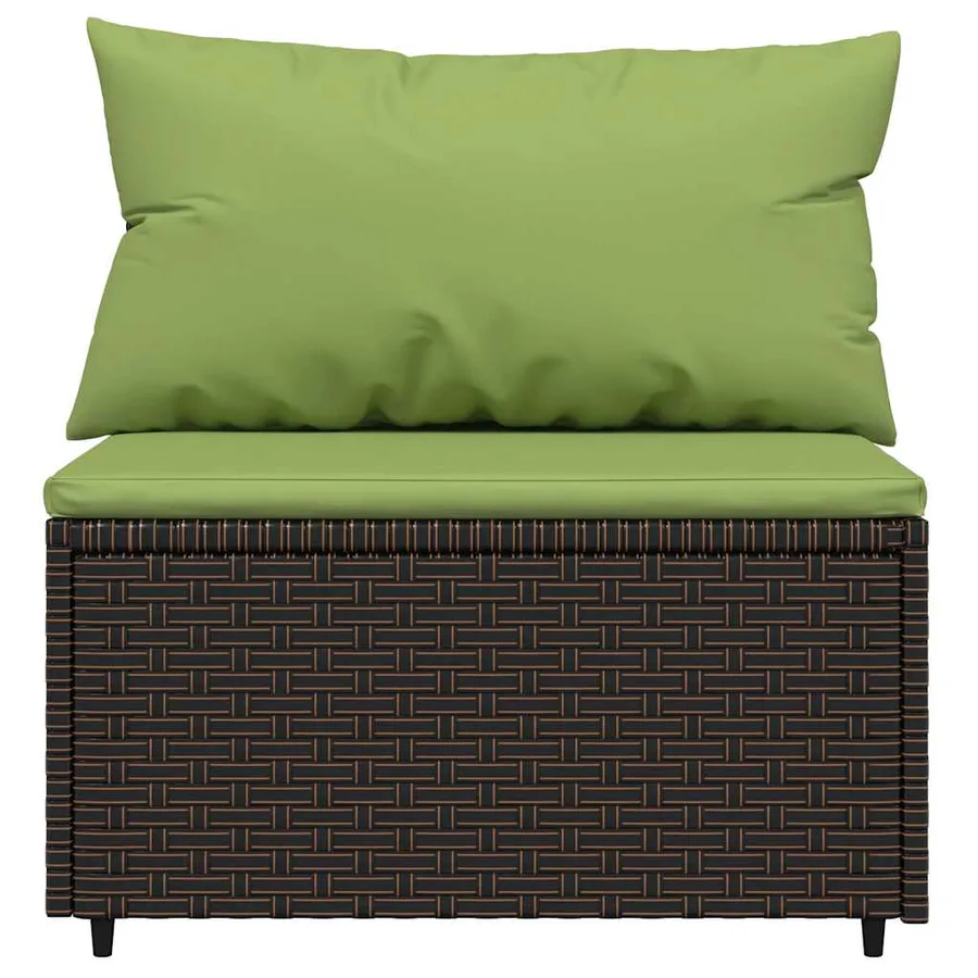 Salon de jardin 4 pcs avec coussins Marron Résine tressée - 6