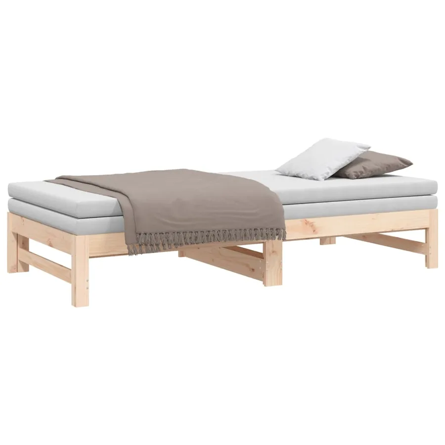Lit coulissant sans matelas 2x(90x190) cm Bois de pin massif - 6