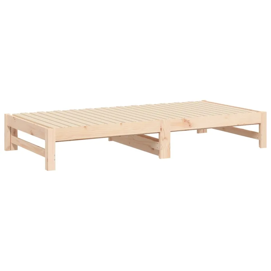 Lit coulissant sans matelas 2x(90x190) cm Bois de pin massif - 8