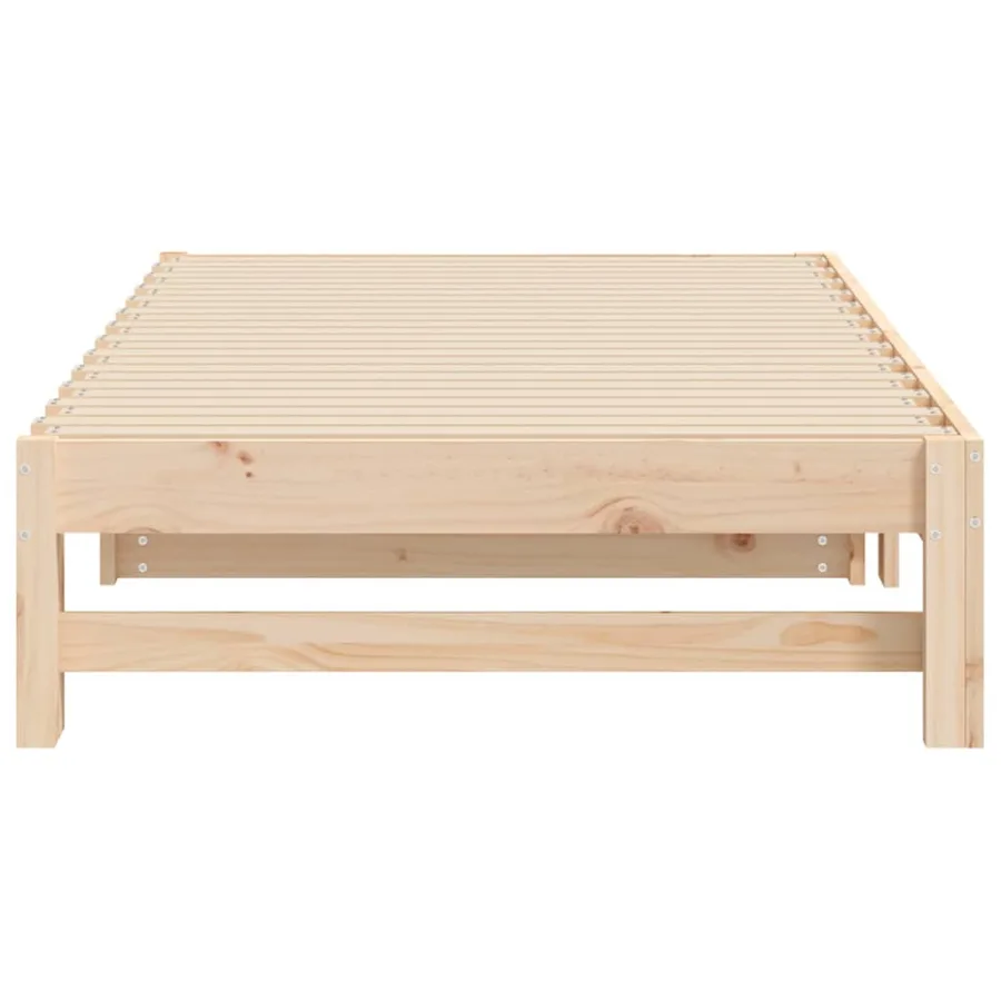 Lit coulissant sans matelas 2x(90x190) cm Bois de pin massif - 9