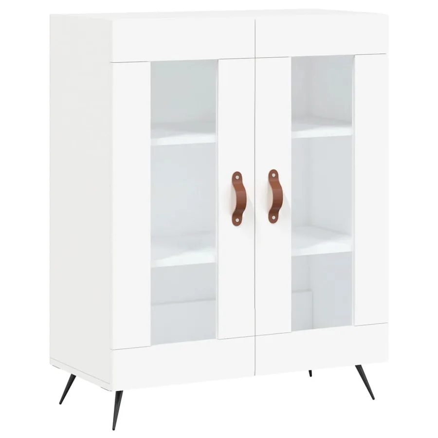 Buffet haut Blanc 69,5x34x180 cm Bois d'ingénierie - 6