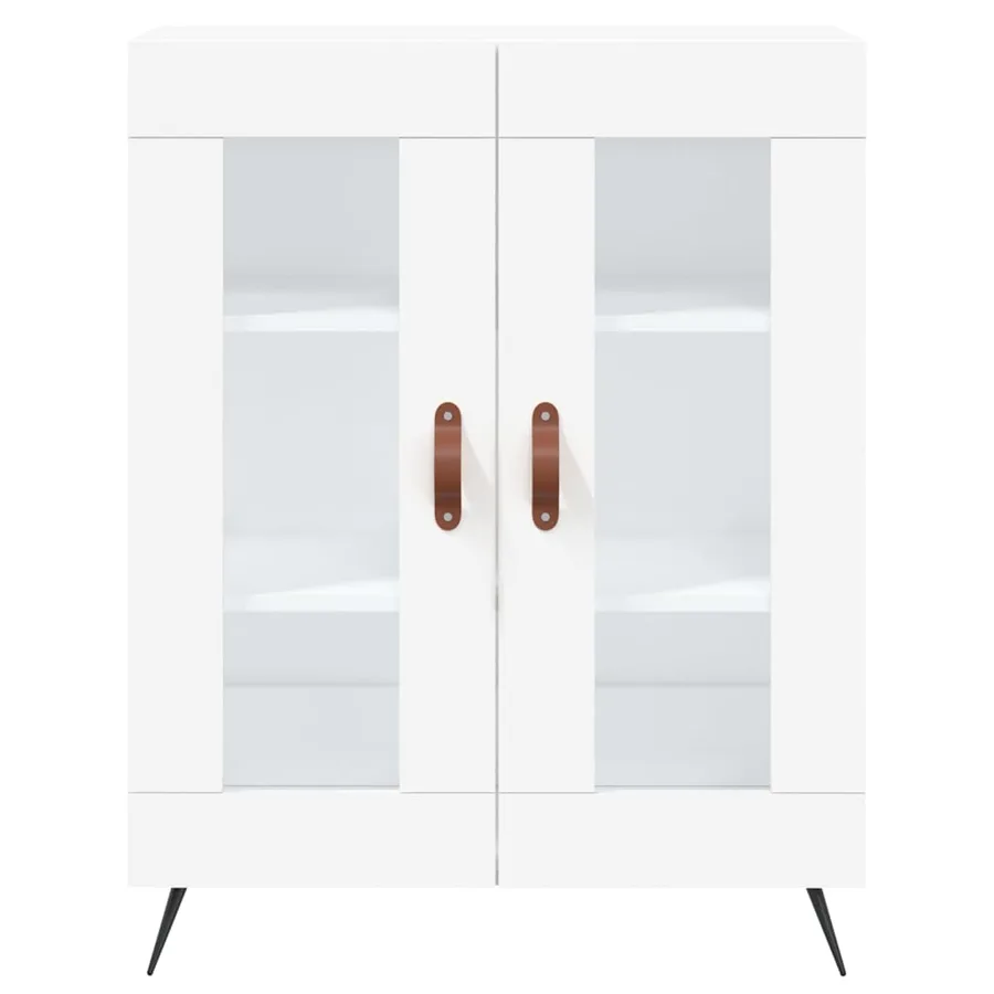 Buffet haut Blanc 69,5x34x180 cm Bois d'ingénierie - 7