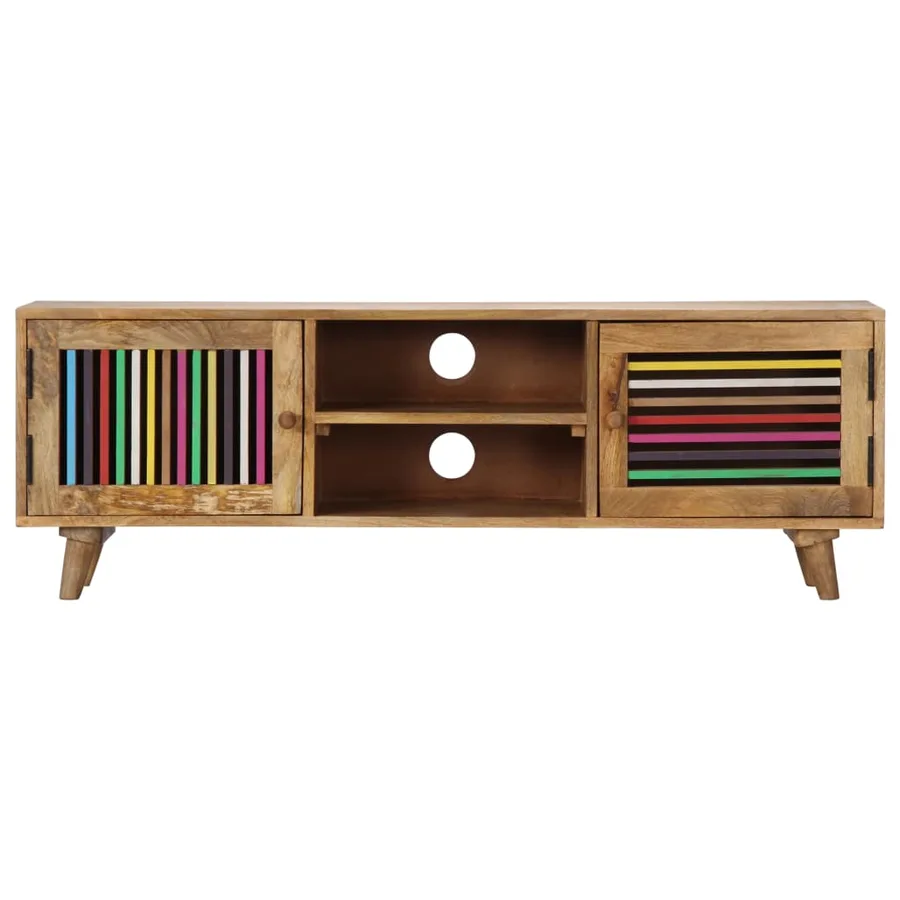 Meuble TV 120x30x40 cm Bois massif de manguier - 2