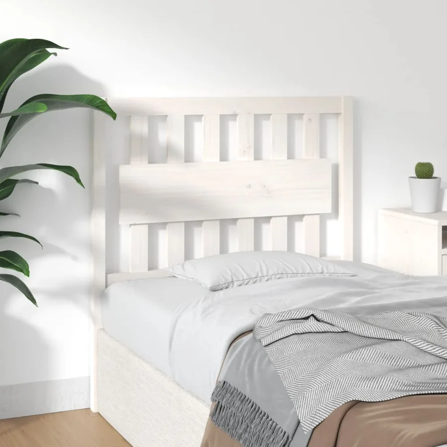 Tête de lit Blanc 95,5x4x100 cm Bois massif de pin - 4