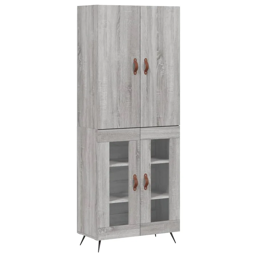 Buffet haut Sonoma gris 69,5x34x180 cm Bois d'ingénierie - 2