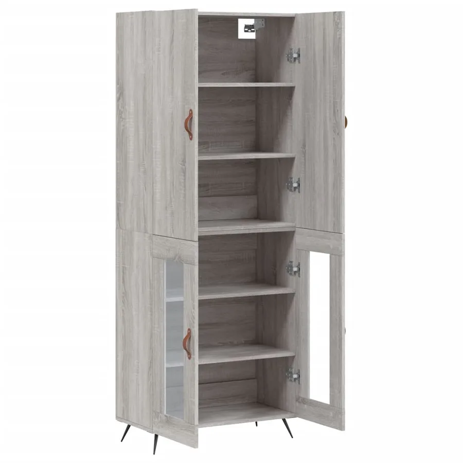 Buffet haut Sonoma gris 69,5x34x180 cm Bois d'ingénierie - 3