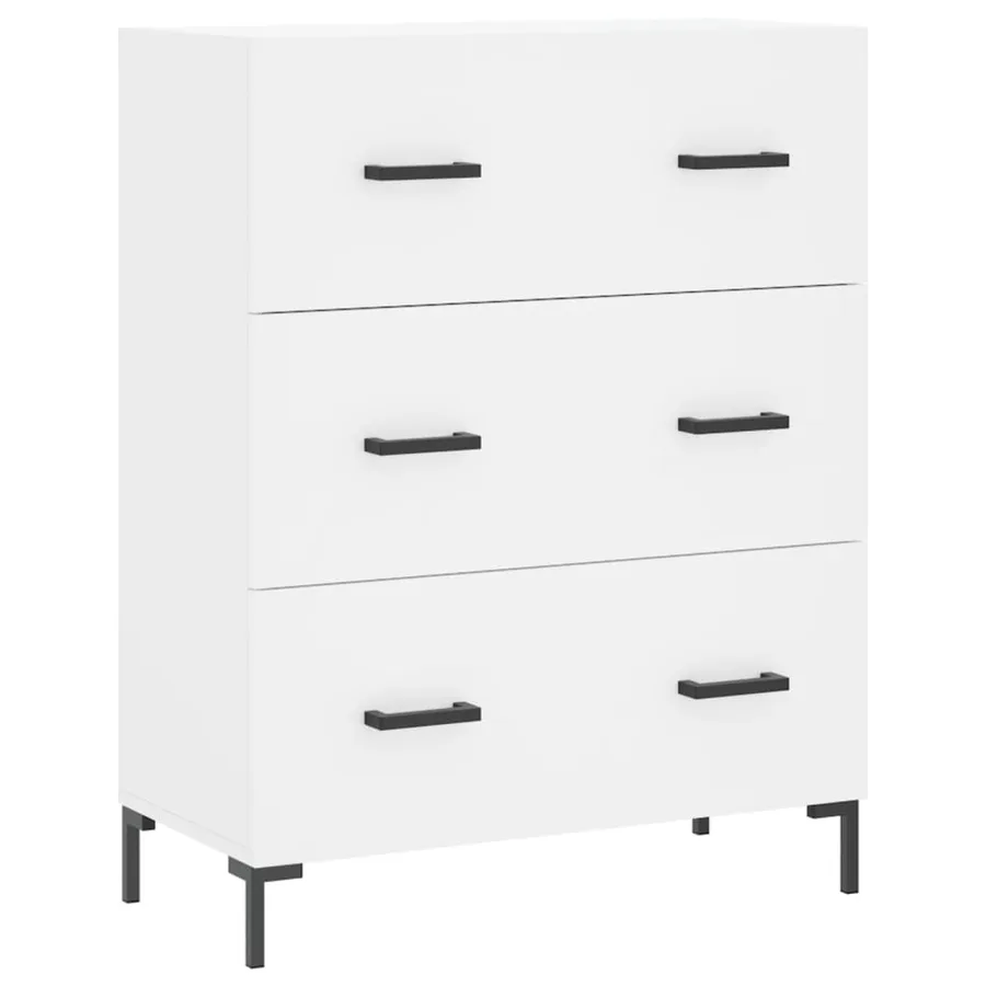 Buffet haut Blanc 69,5x34x180 cm Bois d'ingénierie - 7