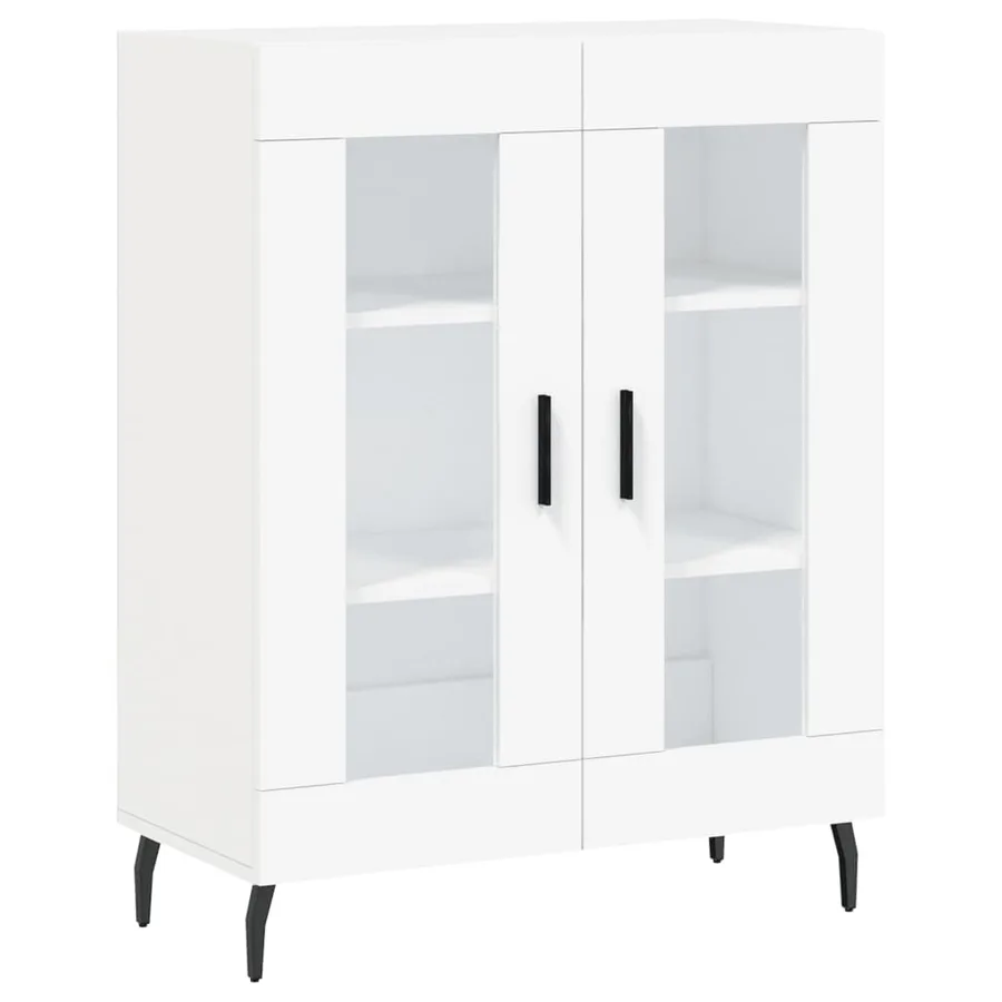 Buffet haut Blanc 69,5x34x180 cm Bois d'ingénierie - 7