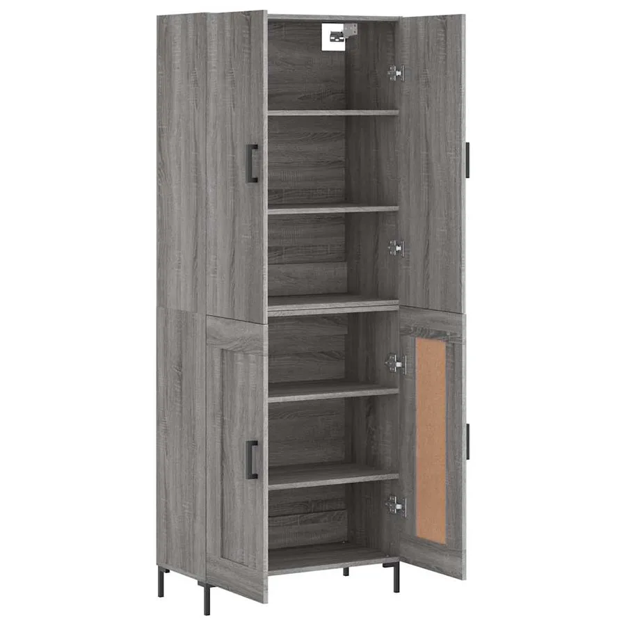 Buffet haut Sonoma gris 69,5x34x180 cm Bois d'ingénierie - 4