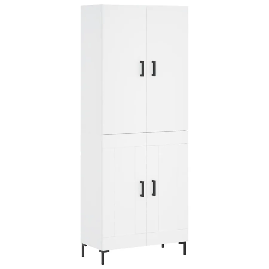 Buffet haut Blanc 69,5x34x180 cm Bois d'ingénierie - 2