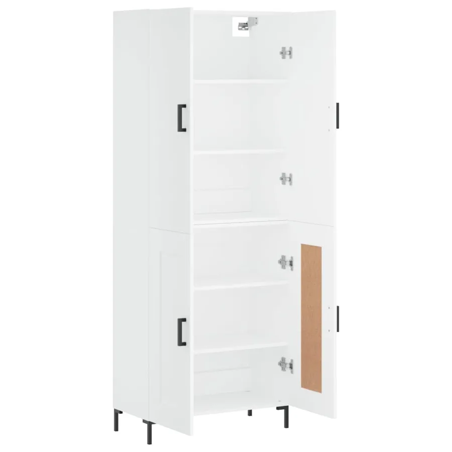 Buffet haut Blanc 69,5x34x180 cm Bois d'ingénierie - 4