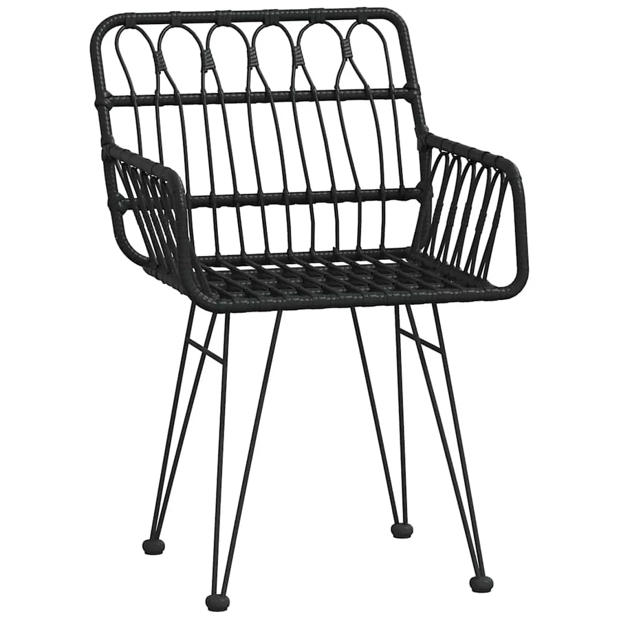 Ensemble à manger de jardin 7 pcs Noir Résine tressée - 5