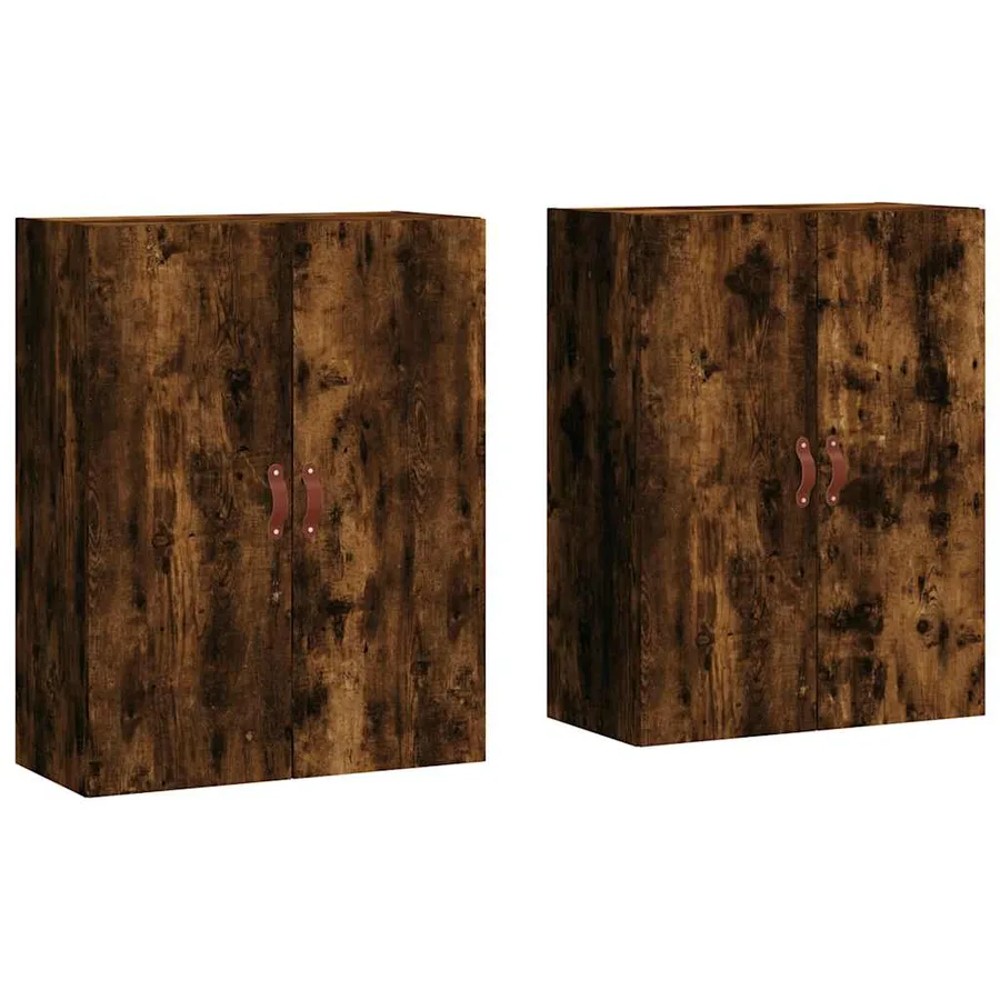 Armoires murales 2 pcs chêne fumé 69,5x34x90 cm - 2