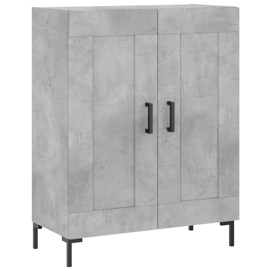Buffet haut Gris béton 69,5x34x180 cm Bois d'ingénierie - 7