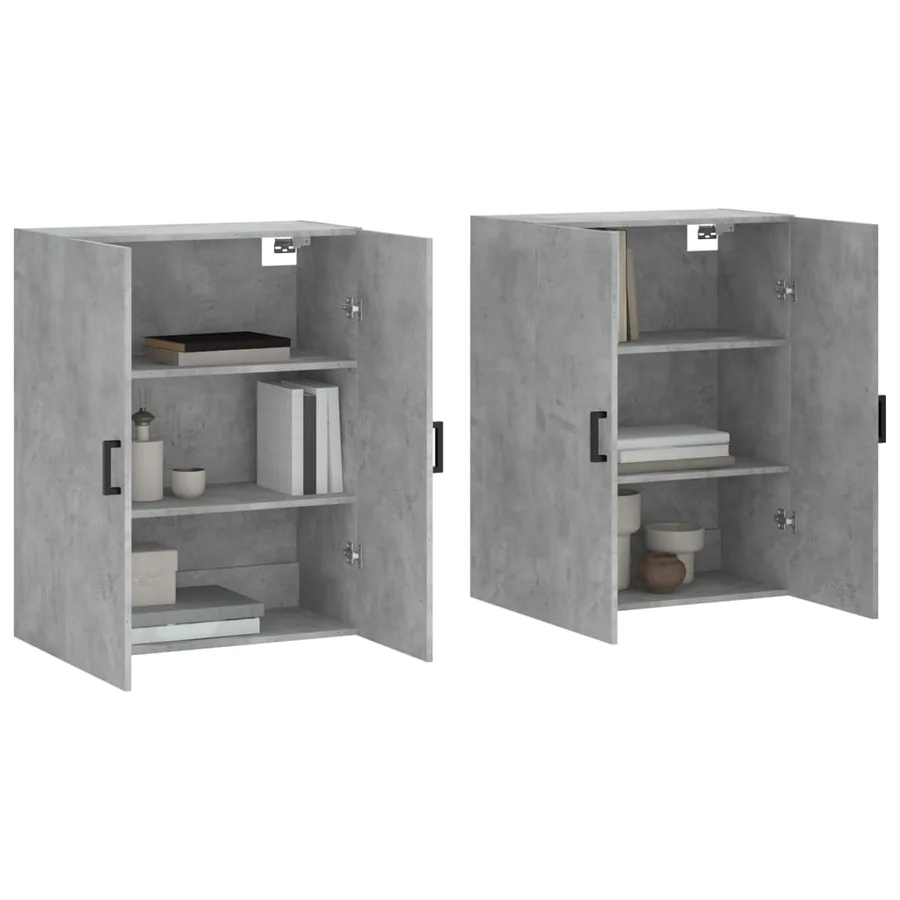 Armoires murales 2 pcs gris béton 69,5x34x90 cm - 3