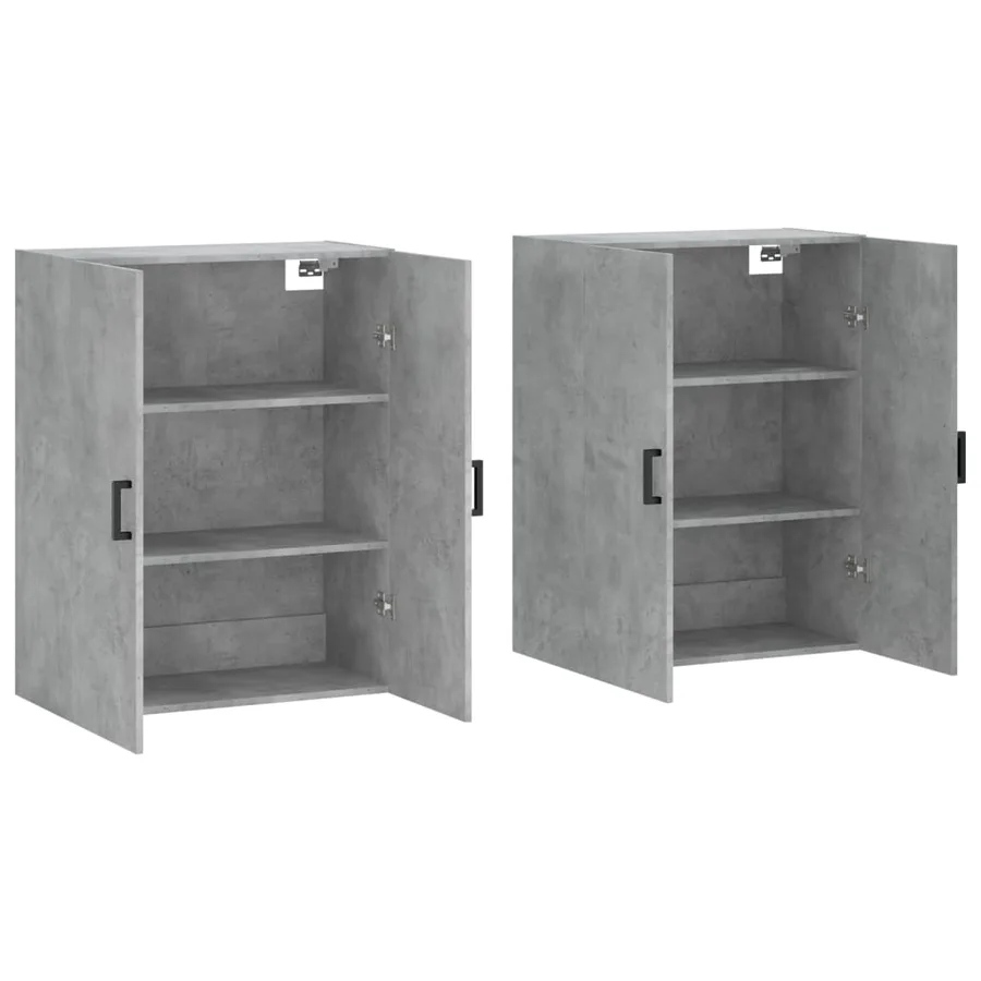 Armoires murales 2 pcs gris béton 69,5x34x90 cm - 4