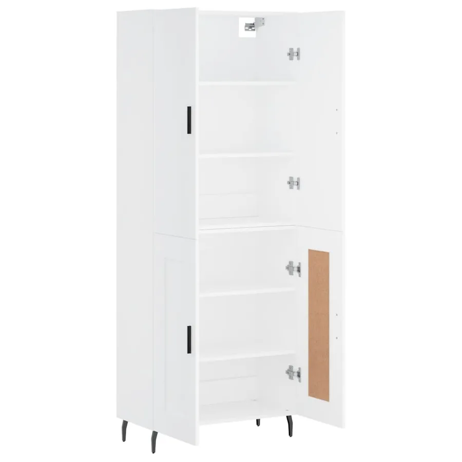 Buffet haut Blanc 69,5x34x180 cm Bois d'ingénierie - 4