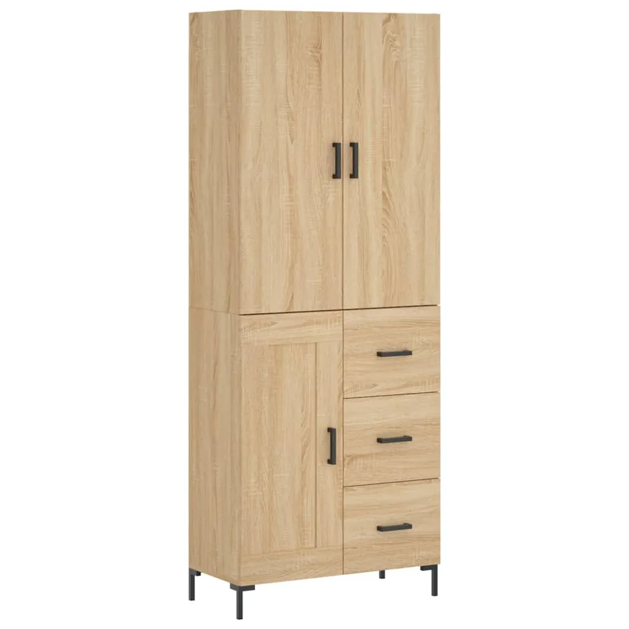 Buffet haut Chêne sonoma 69,5x34x180 cm Bois d'ingénierie - 2