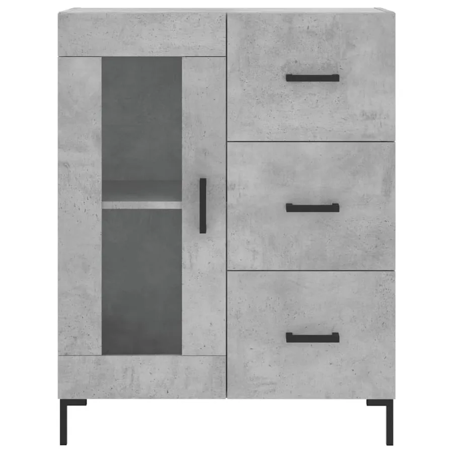 Buffet haut Gris béton 69,5x34x180 cm Bois d'ingénierie - 8