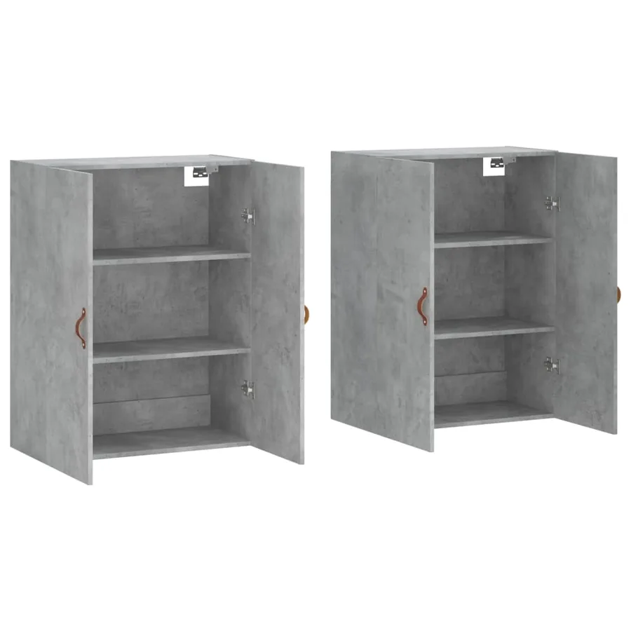 Armoires murales 2 pcs gris béton 69,5x34x90 cm - 4