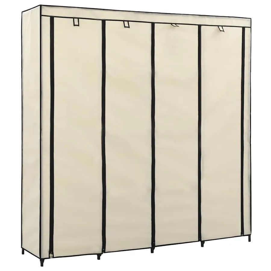 Garde-robe avec 4 compartiments Crème 175x45x170 cm - 2