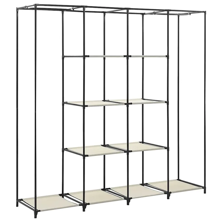 Garde-robe avec 4 compartiments Crème 175x45x170 cm - 7