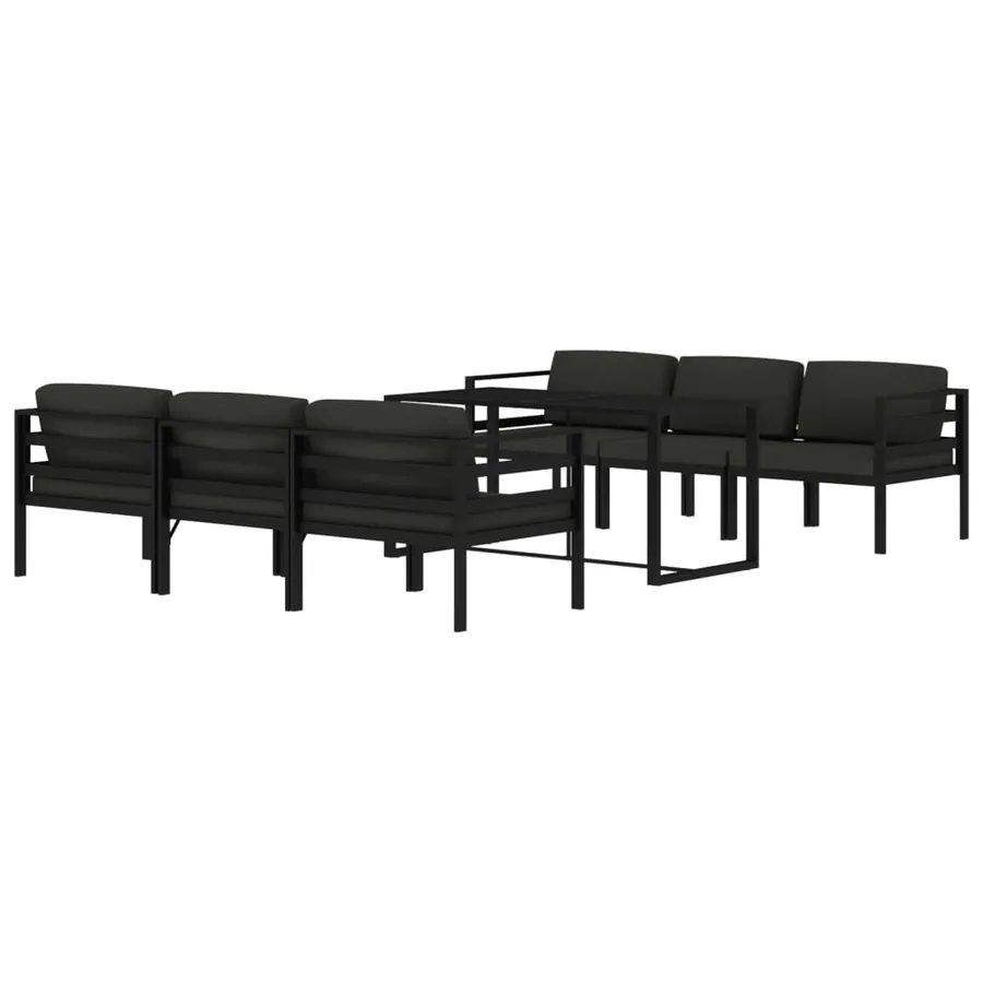 Salon de jardin 7 pcs avec coussins Aluminium Anthracite - 3