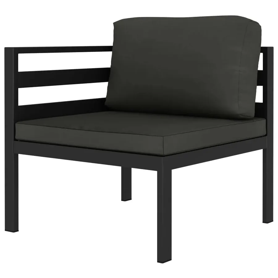 Salon de jardin 7 pcs avec coussins Aluminium Anthracite - 5