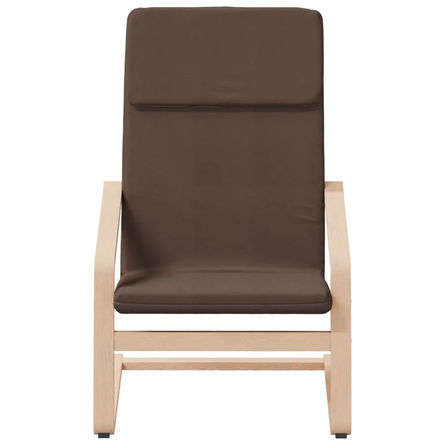 Chaise de relaxation avec repose-pied Marron foncé Tissu - 4