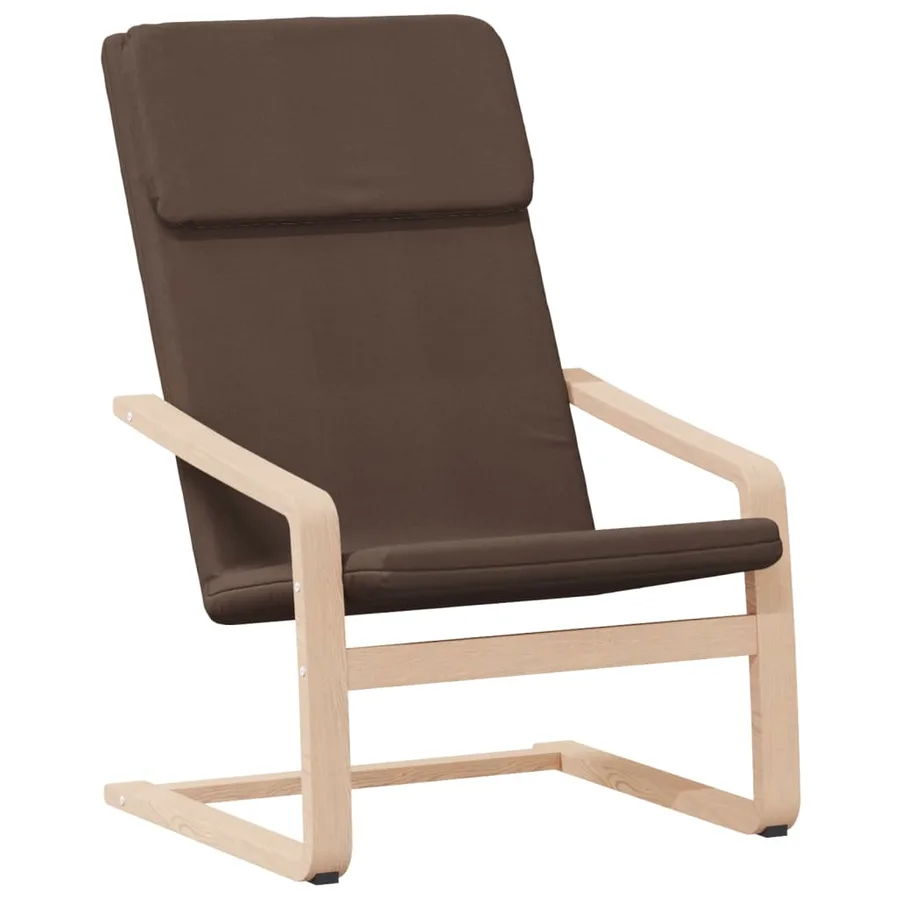 Chaise de relaxation avec repose-pied Marron foncé Tissu - 5