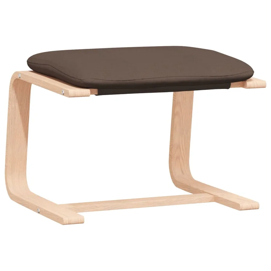 Chaise de relaxation avec repose-pied Marron foncé Tissu - 7