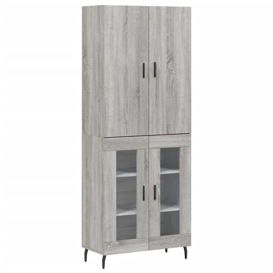 Buffet haut Sonoma gris 69,5x34x180 cm Bois d'ingénierie - 2