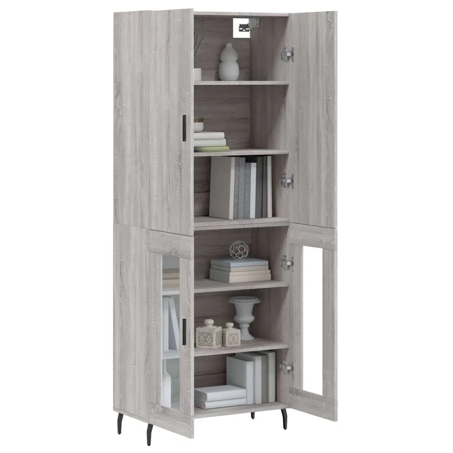 Buffet haut Sonoma gris 69,5x34x180 cm Bois d'ingénierie - 3