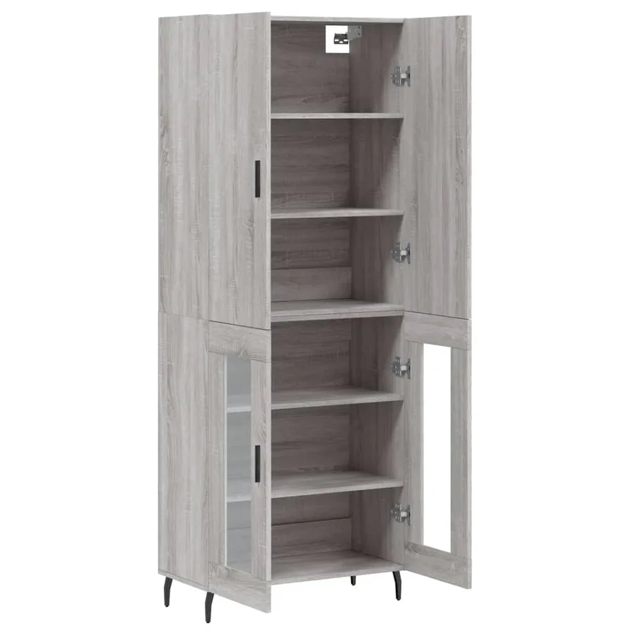 Buffet haut Sonoma gris 69,5x34x180 cm Bois d'ingénierie - 4