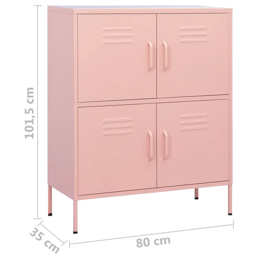 Armoire de rangement Rose 80x35x101,5 cm Acier - 9