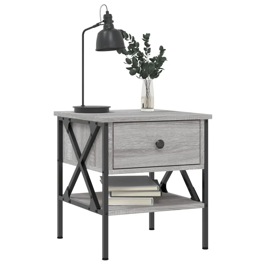 Tables de chevet 2 pcs sonoma gris 40x42x45 cm bois ingénierie - 3