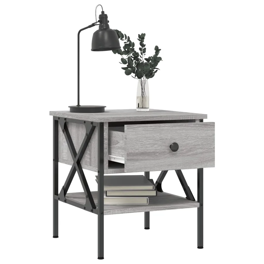 Tables de chevet 2 pcs sonoma gris 40x42x45 cm bois ingénierie - 4