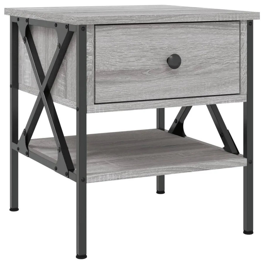 Tables de chevet 2 pcs sonoma gris 40x42x45 cm bois ingénierie - 5