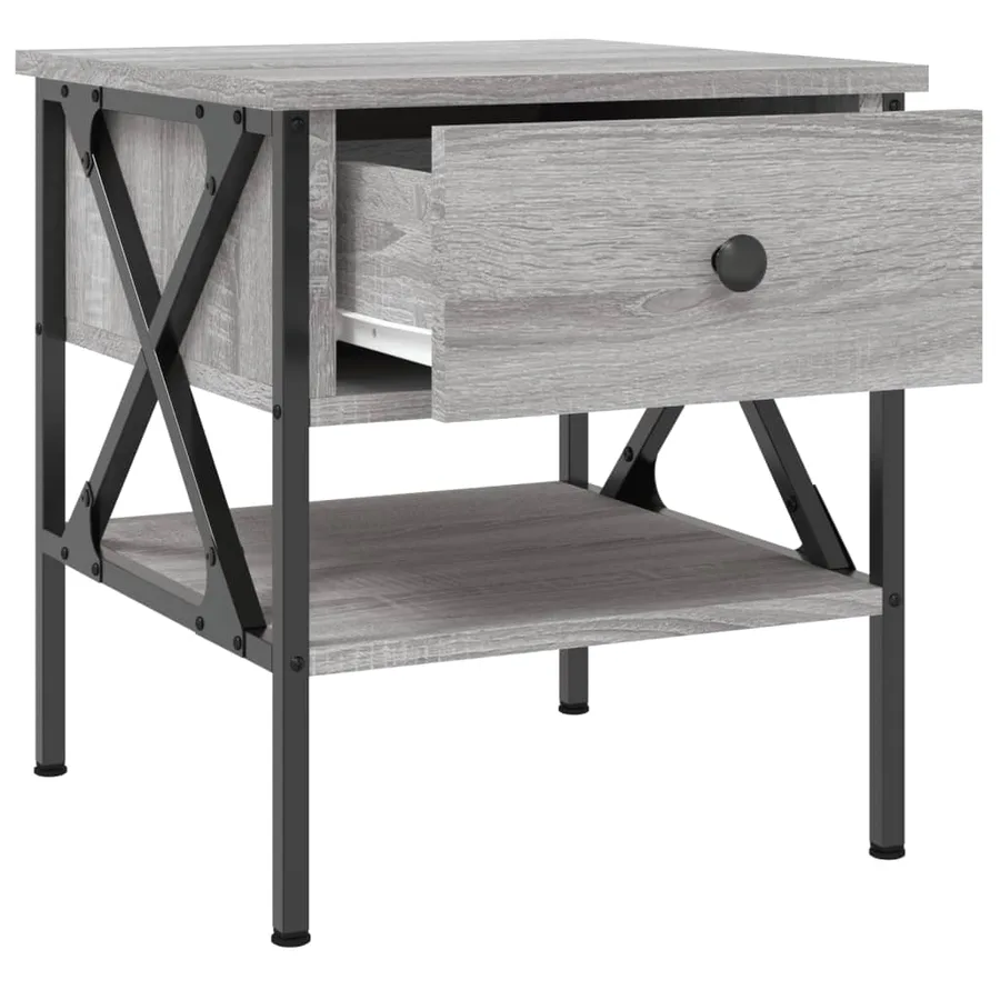 Tables de chevet 2 pcs sonoma gris 40x42x45 cm bois ingénierie - 7