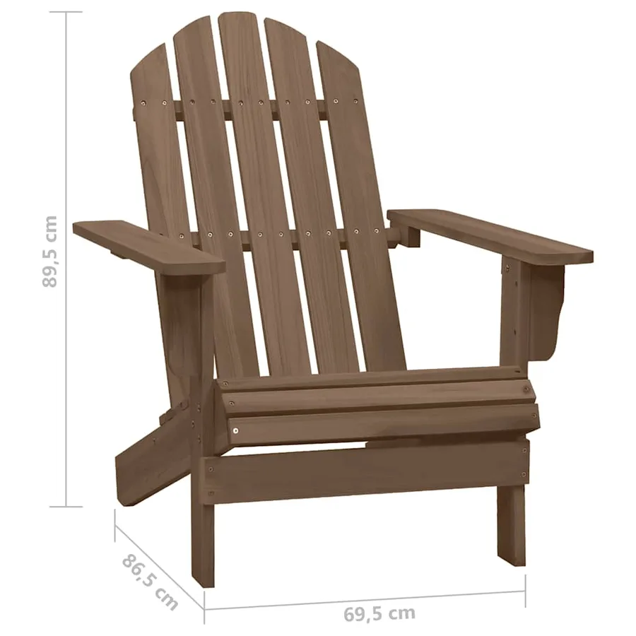 Chaise de jardin Adirondack avec pouf et table Sapin Marron - 16