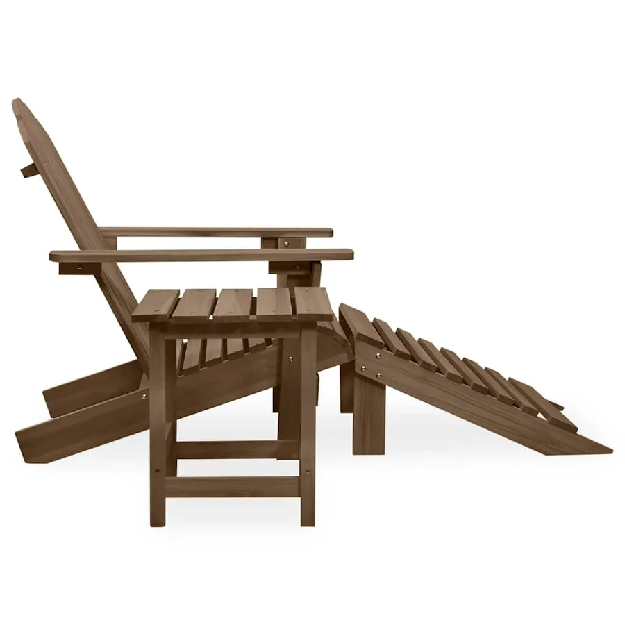 Chaise de jardin Adirondack avec pouf et table Sapin Marron - 3