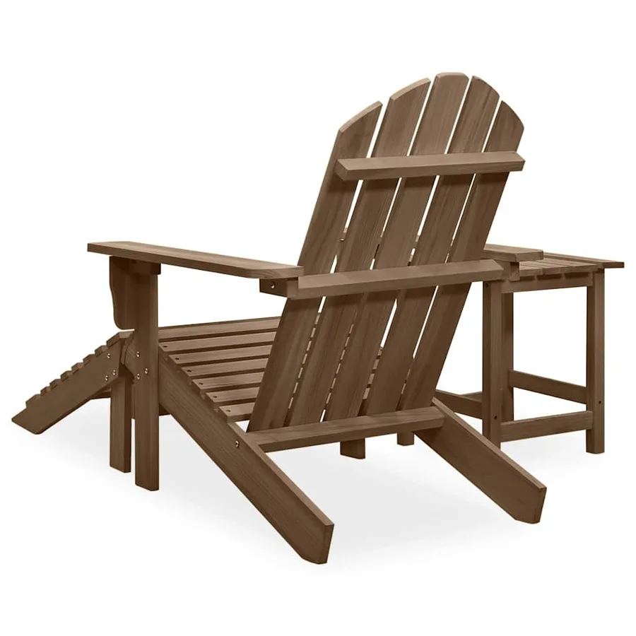 Chaise de jardin Adirondack avec pouf et table Sapin Marron - 4