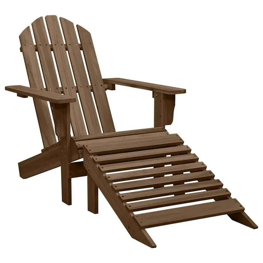 Chaise de jardin Adirondack avec pouf et table Sapin Marron - 5