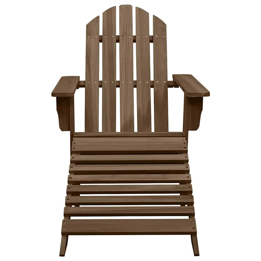 Chaise de jardin Adirondack avec pouf et table Sapin Marron - 6