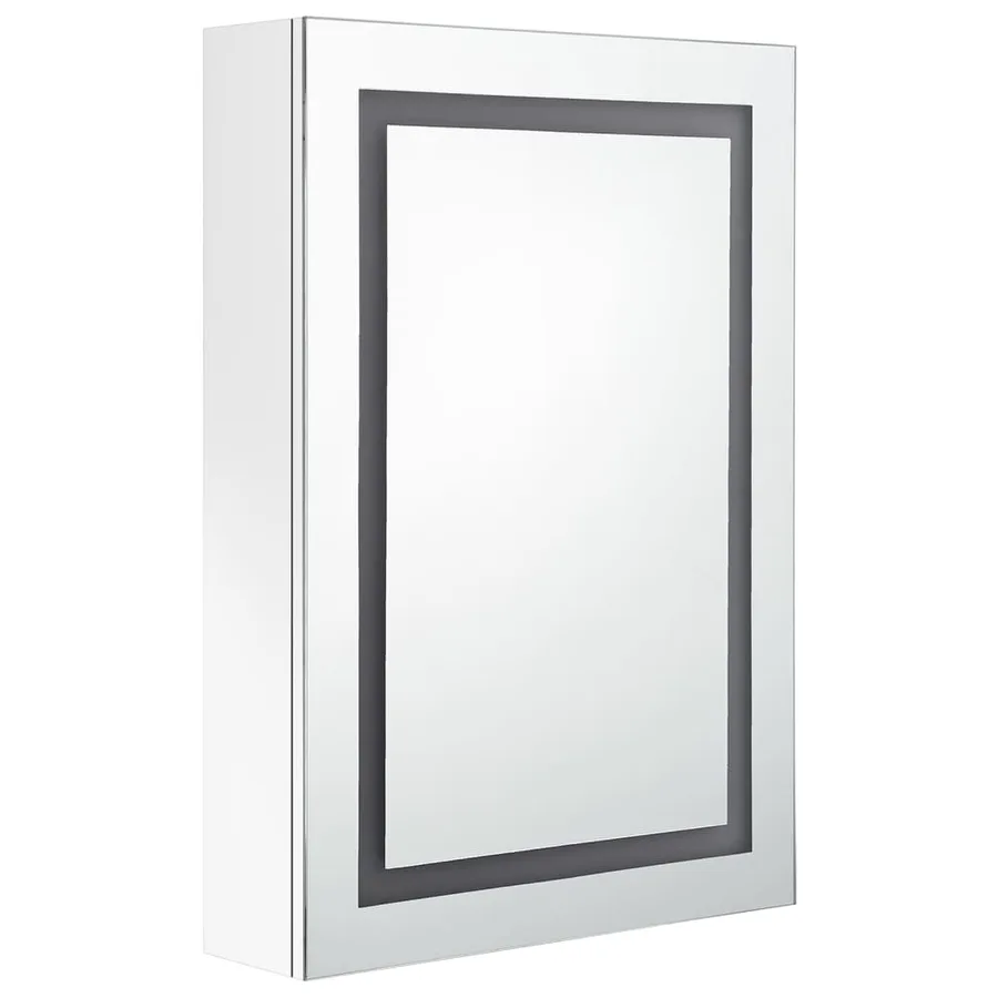 Armoire de salle de bain à miroir LED Blanc brillant 50x13x70cm - 3