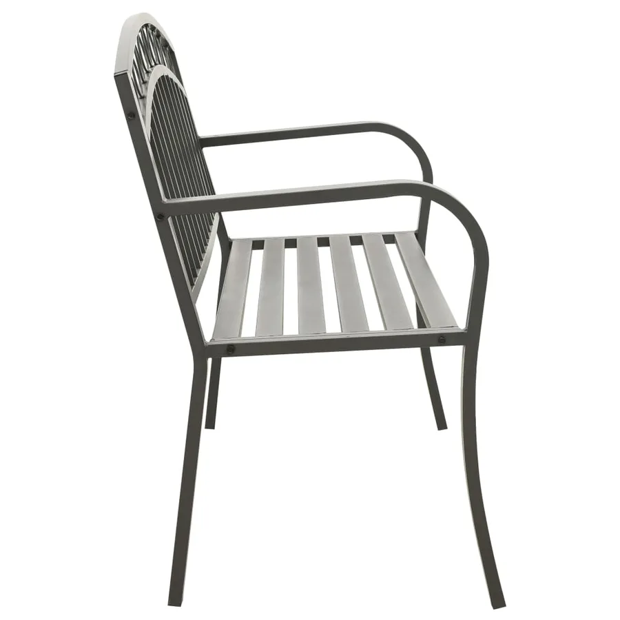 Banc de jardin Gris 120 cm Acier - 3