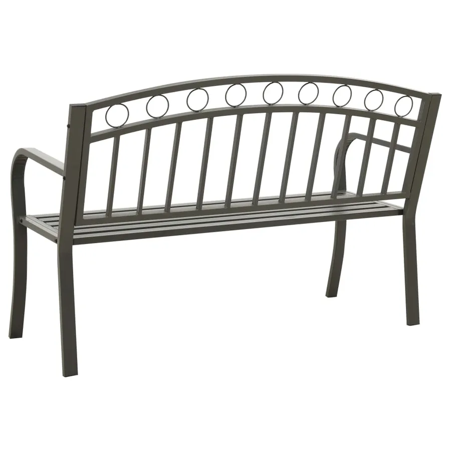 Banc de jardin Gris 120 cm Acier - 4