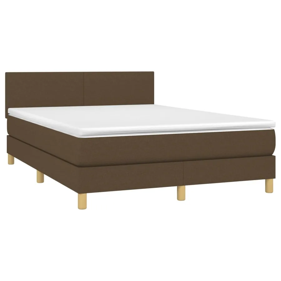 Sommier à lattes de lit matelas et LED Marron foncé 140x190 cm - 3