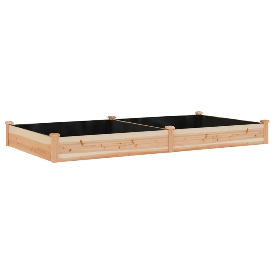 Lit surélevé de jardin doublure 240x120x25 cm bois massif sapin - 2